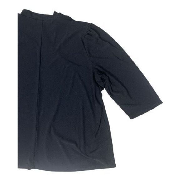 Chloe & Jasmine Black 3/4-Sleeve Blouse Plus Size 2X Cut Out Rhinestone Stretch - Picture 6 of 10